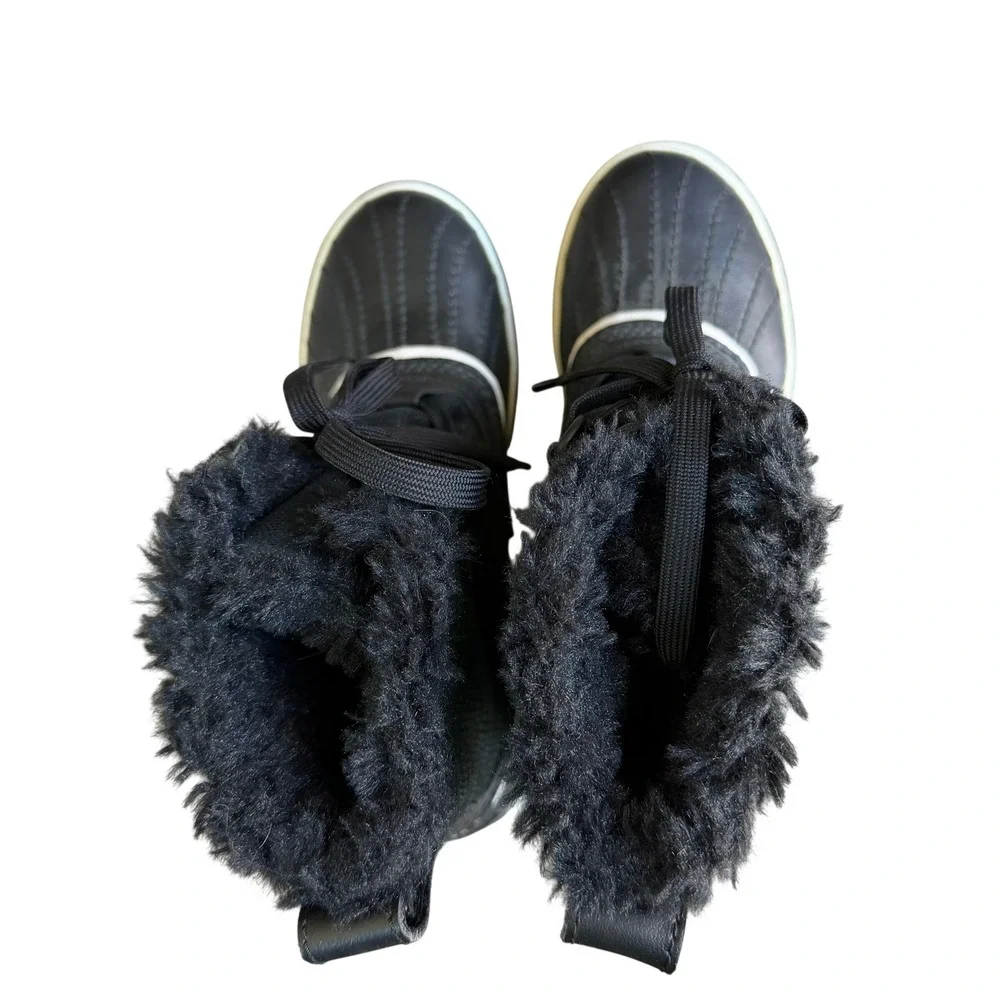 Sorel Winter Carnival Waterproof Snow Boots Black White Women's Size 5 Excellent